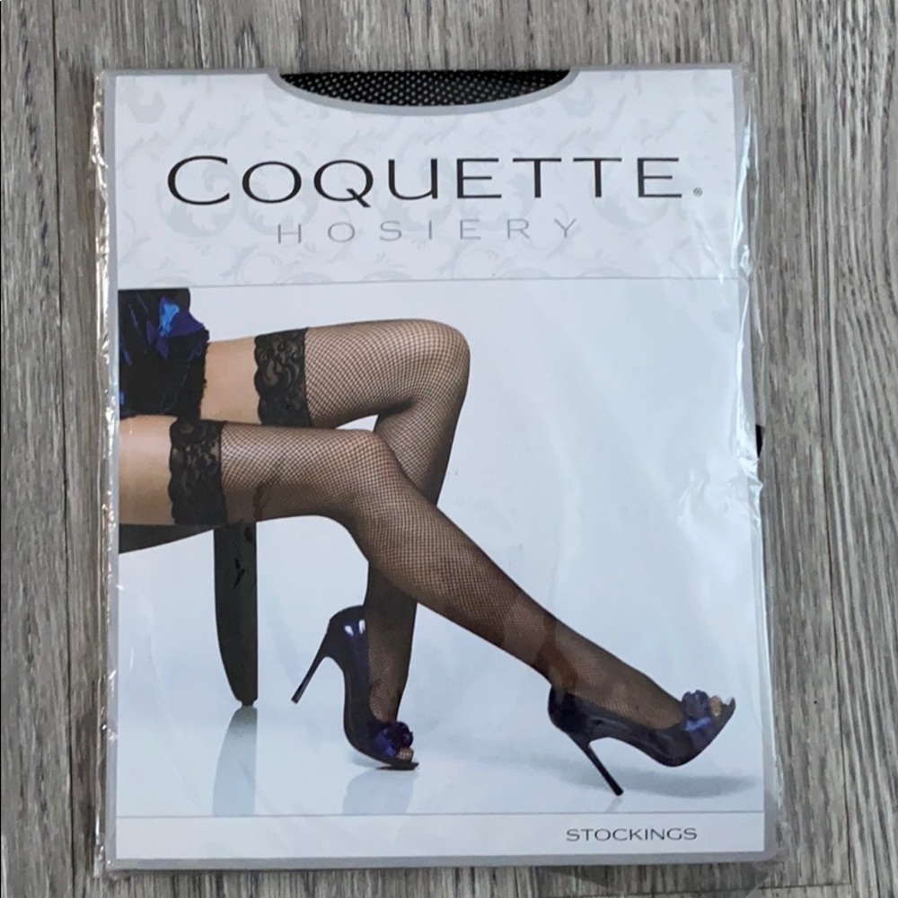 Black thigh high stockings Coquette Hosiery